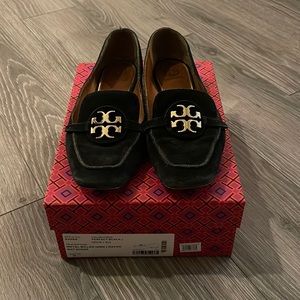 Tory burch metal miller loafers suede size 39